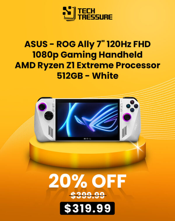 ASUS - ROG Ally 7 120Hz FHD 1080p Gaming Handheld - AMD Ryzen Z1 Extreme Processor - 512GB - White