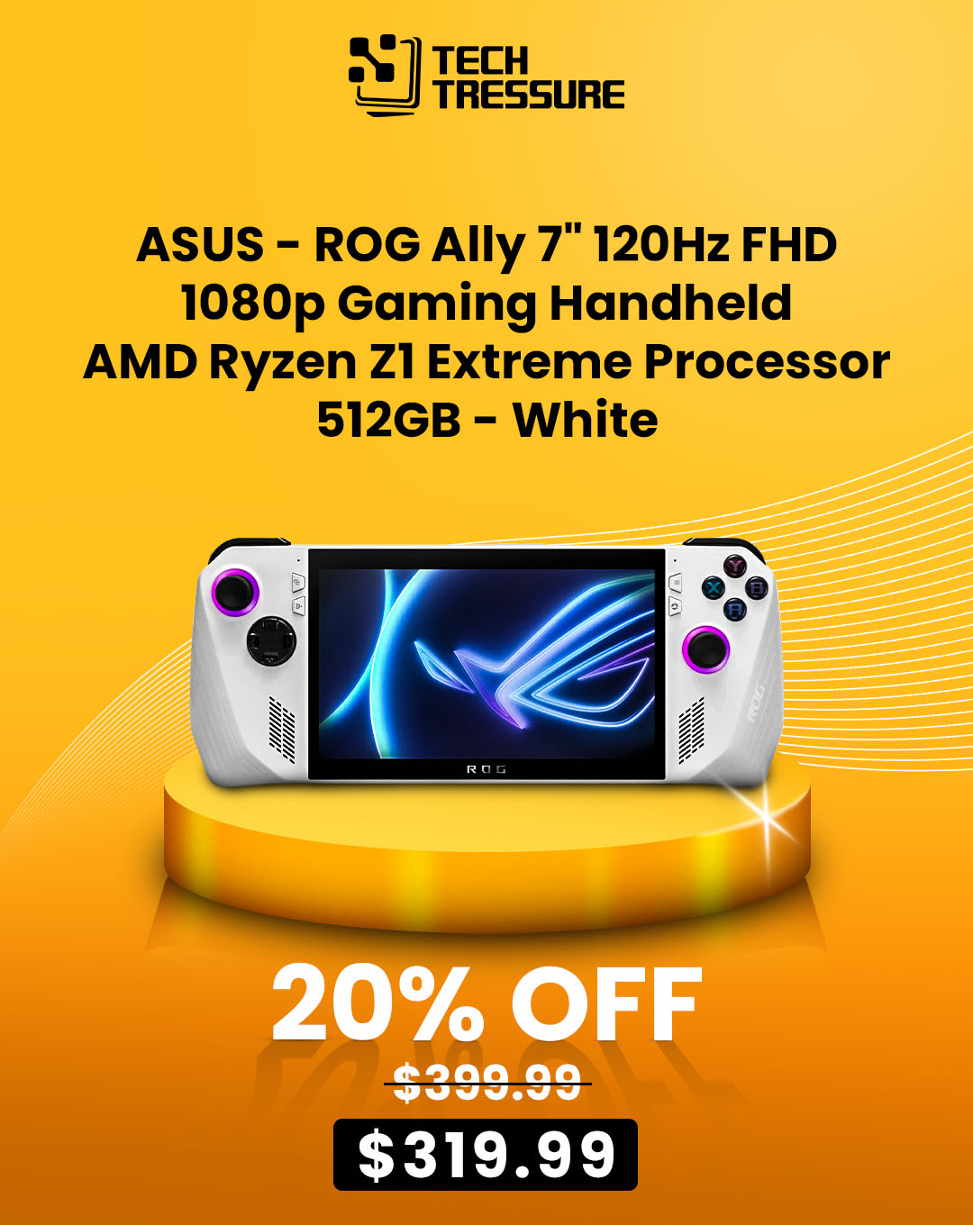ASUS - ROG Ally 7 120Hz FHD 1080p Gaming Handheld - AMD Ryzen Z1 Extreme Processor - 512GB - White