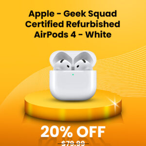 Apple – Geek Squad Certified Refurbished AirPods (4th Generation) – White