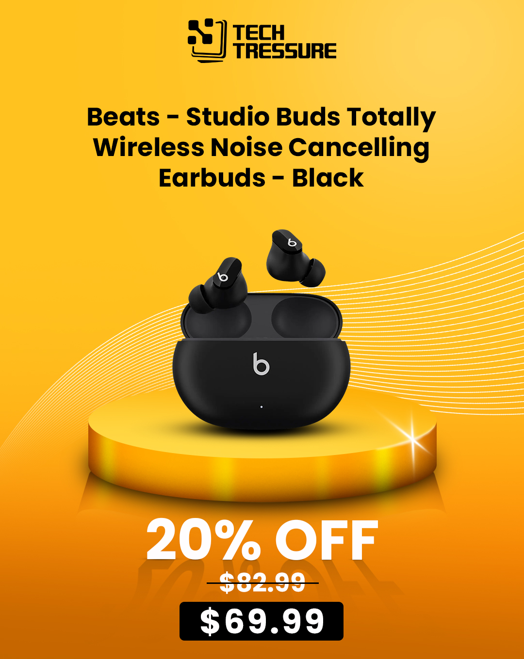 Beats - Studio Buds Totally Wireless Noise Cancelling Earbuds - Black