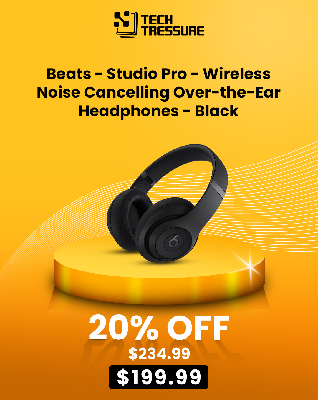 Beats - Studio Pro - Wireless Noise Cancelling Over-the-Ear Headphones - Black