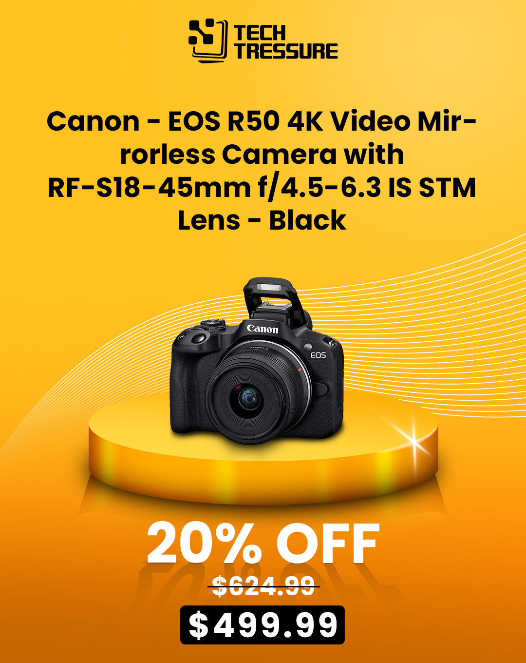 Canon - EOS R50 4K Video Mirrorless Camera with RF-S18-45mm f 4.5-6.3 IS STM Lens - Black