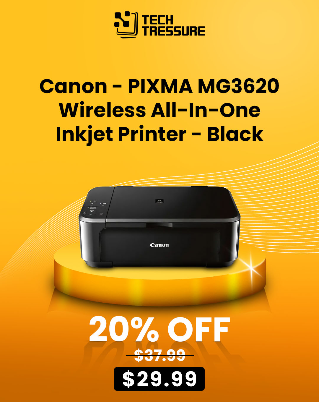Canon - PIXMA MG3620 Wireless All-In-One Inkjet Printer - Black