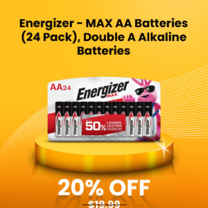 Energizer – Max AA Batteries (24-Pack) – Double A Alkaline Batteries