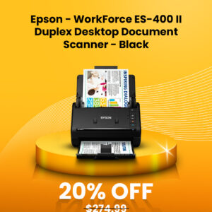 Epson – Workforce ES-400 II Duplex Desktop Document Scanner – Black