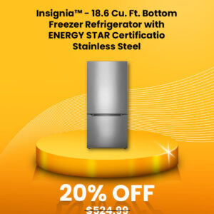 Insignia – 18.6 Cu. Ft. Bottom Freezer Refrigerator with Energy Star Certification – Stainless Steel