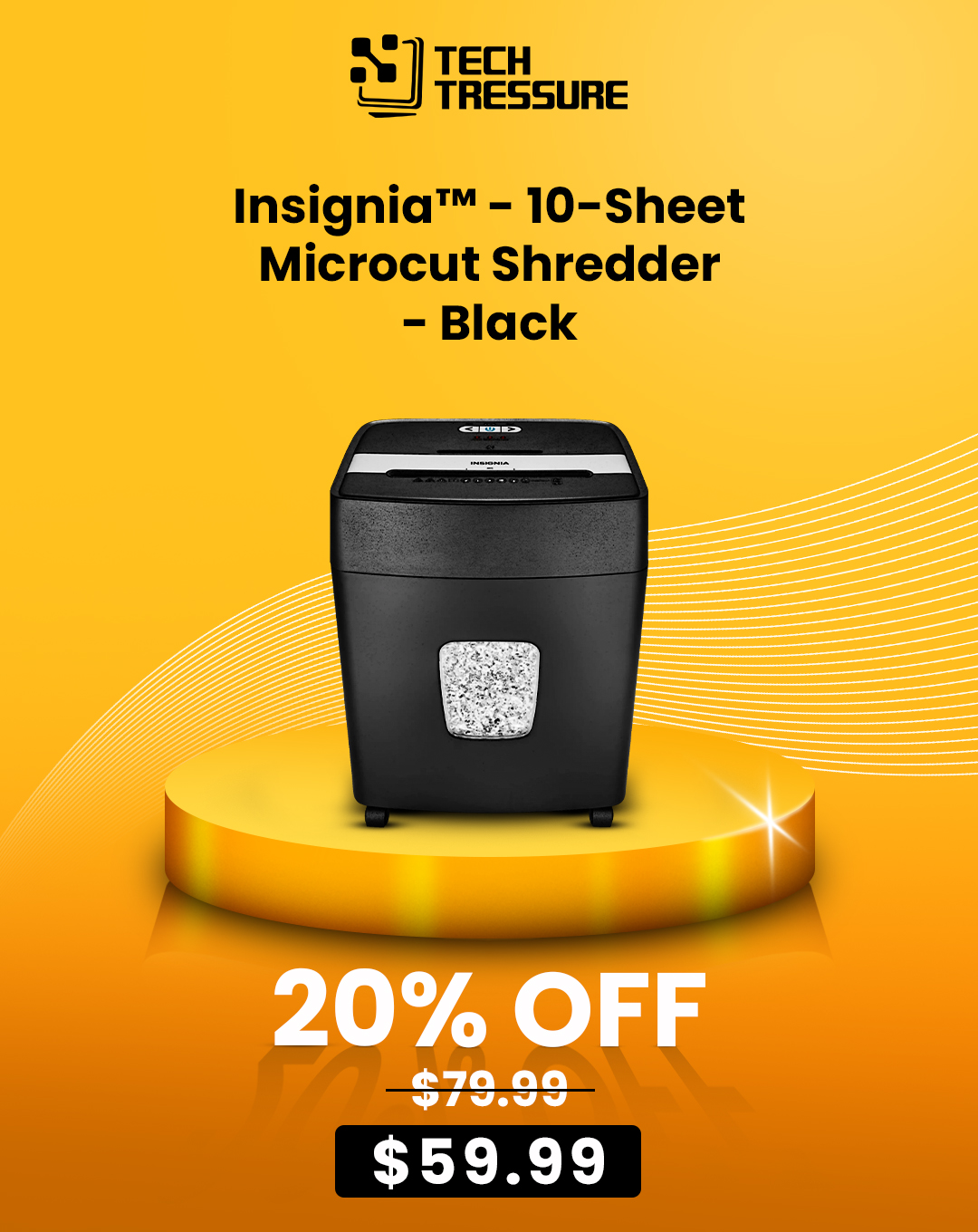 Insignia™ - 10-Sheet Microcut Shredder - Black