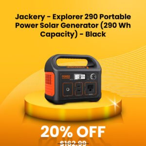 Jackery - Explorer 290 Portable Power Solar Generator (290 Wh Capacity) - Black