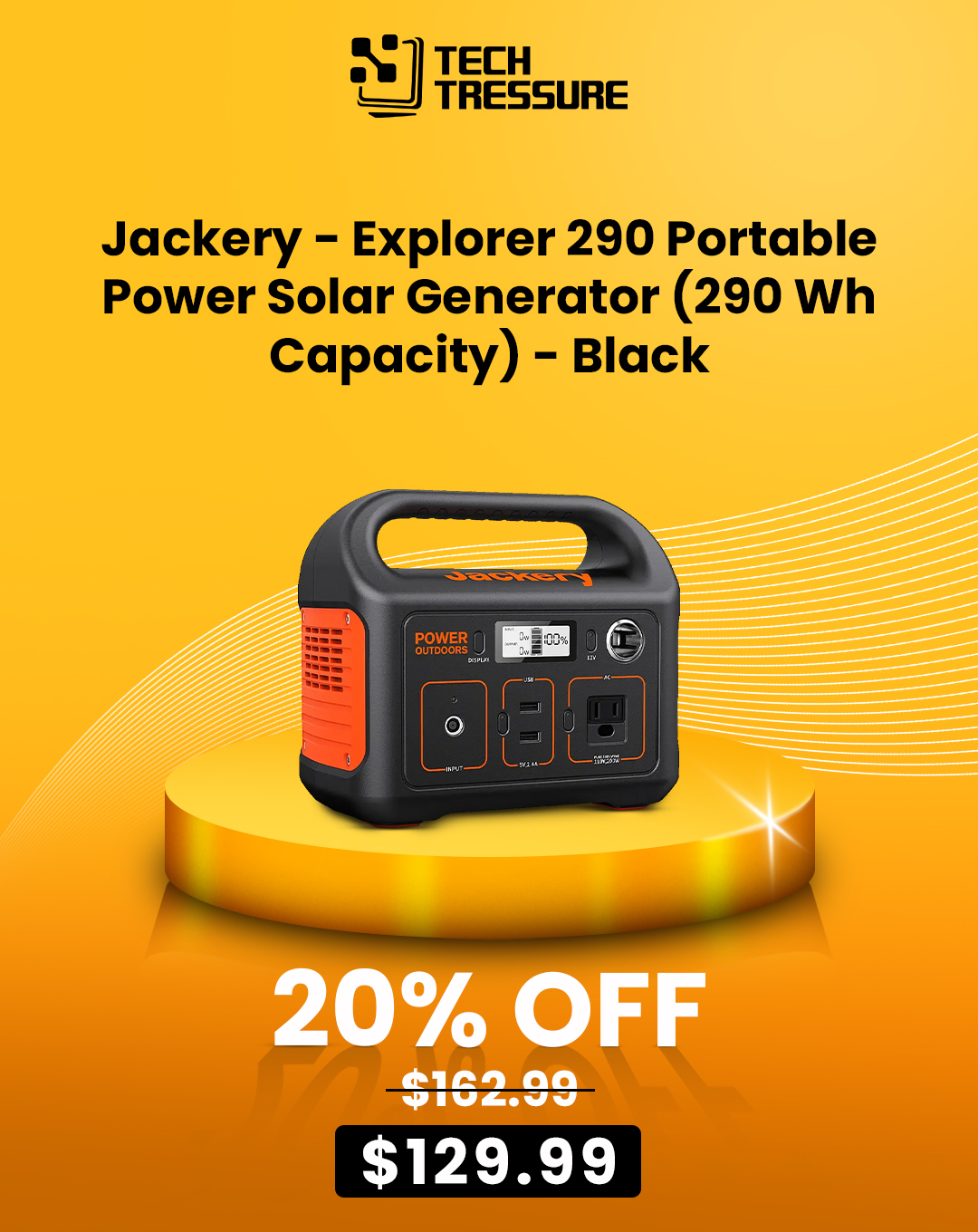 Jackery - Explorer 290 Portable Power Solar Generator (290 Wh Capacity) - Black