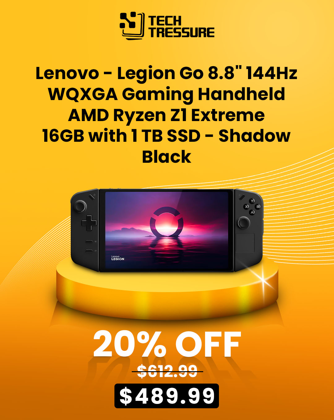 Lenovo - Legion Go 8.8 144Hz WQXGA Gaming Handheld - AMD Ryzen Z1 Extreme - 16GB with 1 TB SSD - Shadow Black