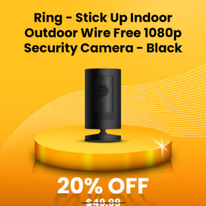 Ring - Stick Up Indoor Outdoor Wire Free 1080p Security Camera - Black