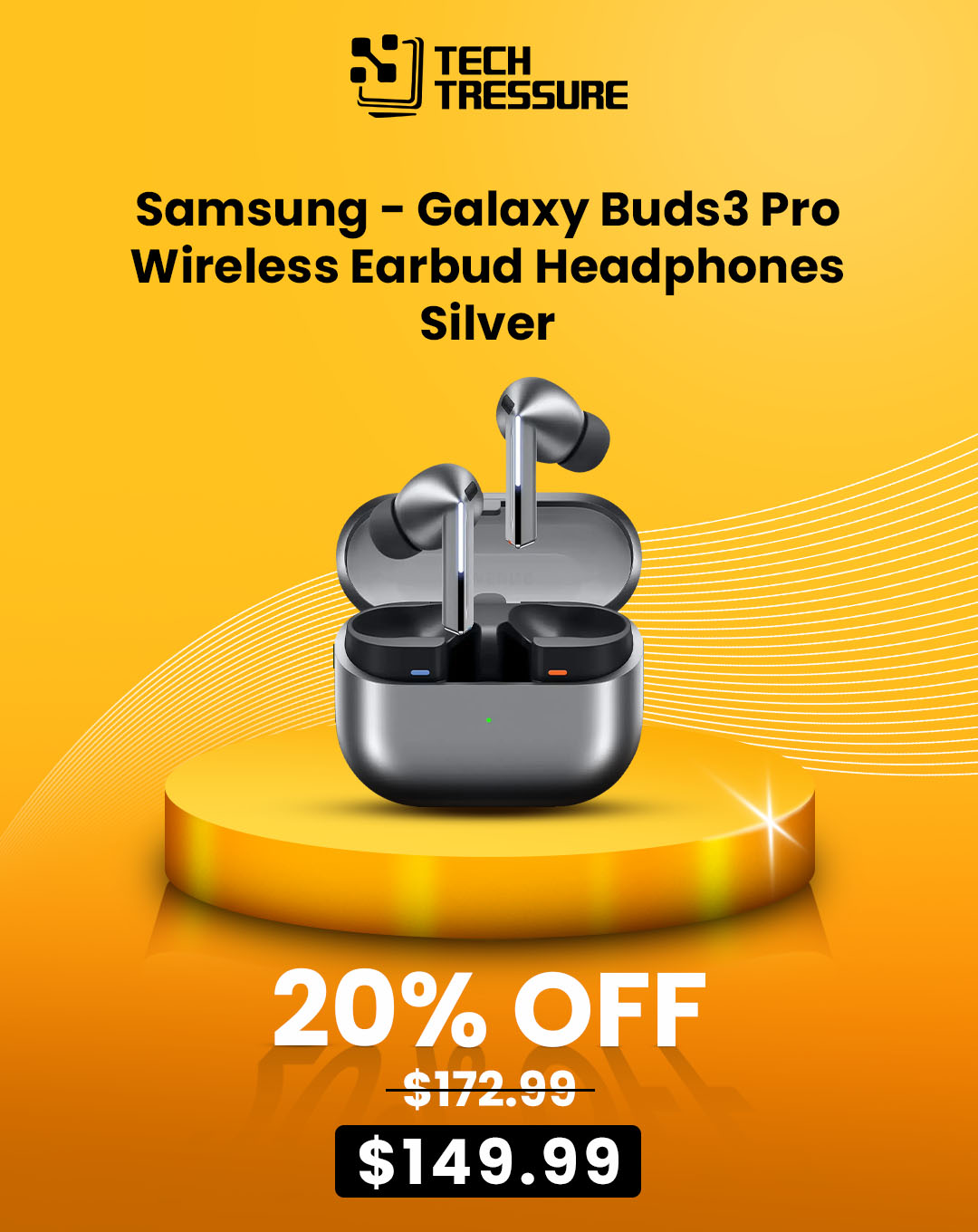 Samsung - Galaxy Buds3 Pro Wireless Earbud Headphones - Silver