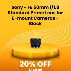 Sony - FE 50mm f 1.8 Standard Prime Lens for E-mount Cameras - Black