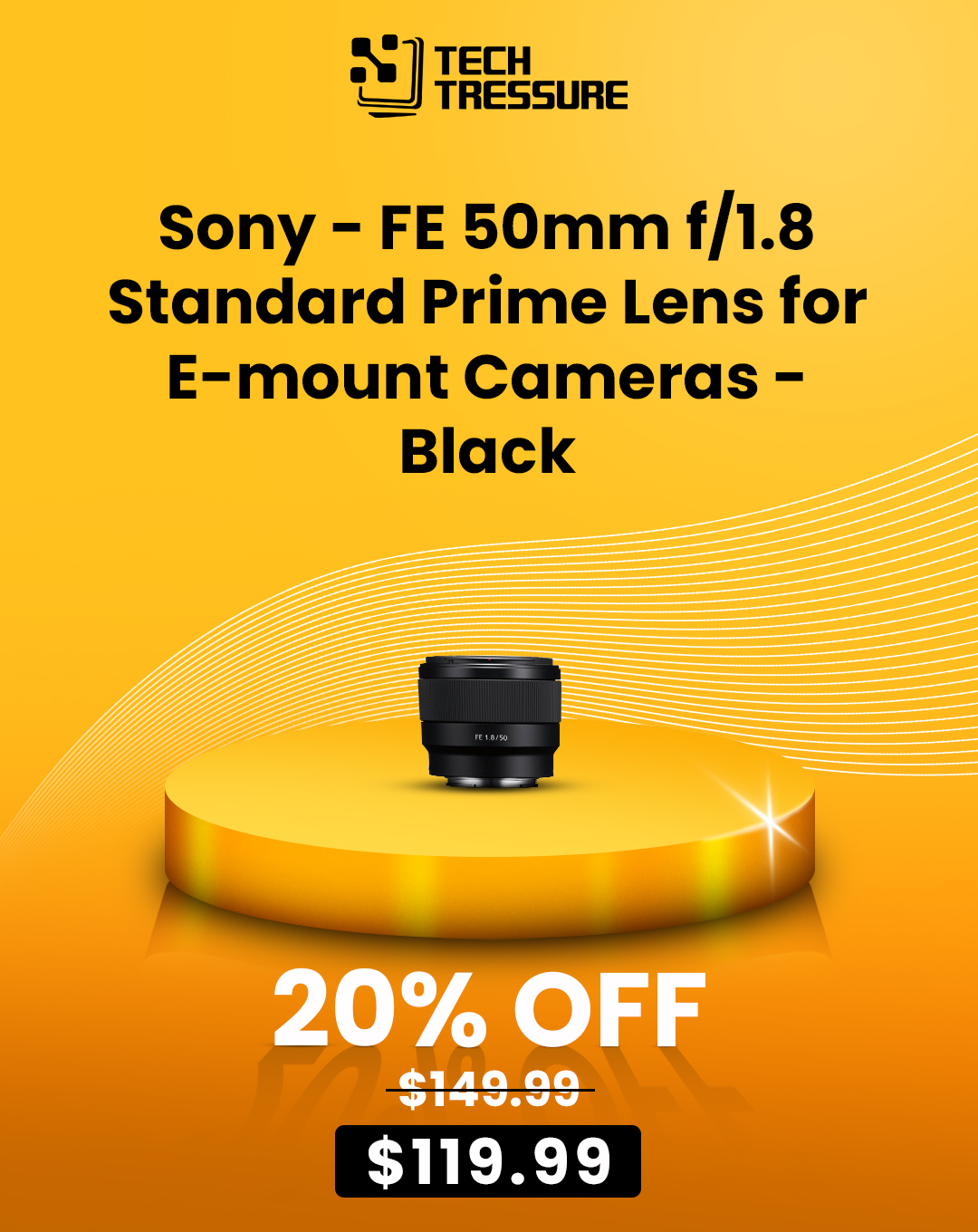 Sony - FE 50mm f 1.8 Standard Prime Lens for E-mount Cameras - Black