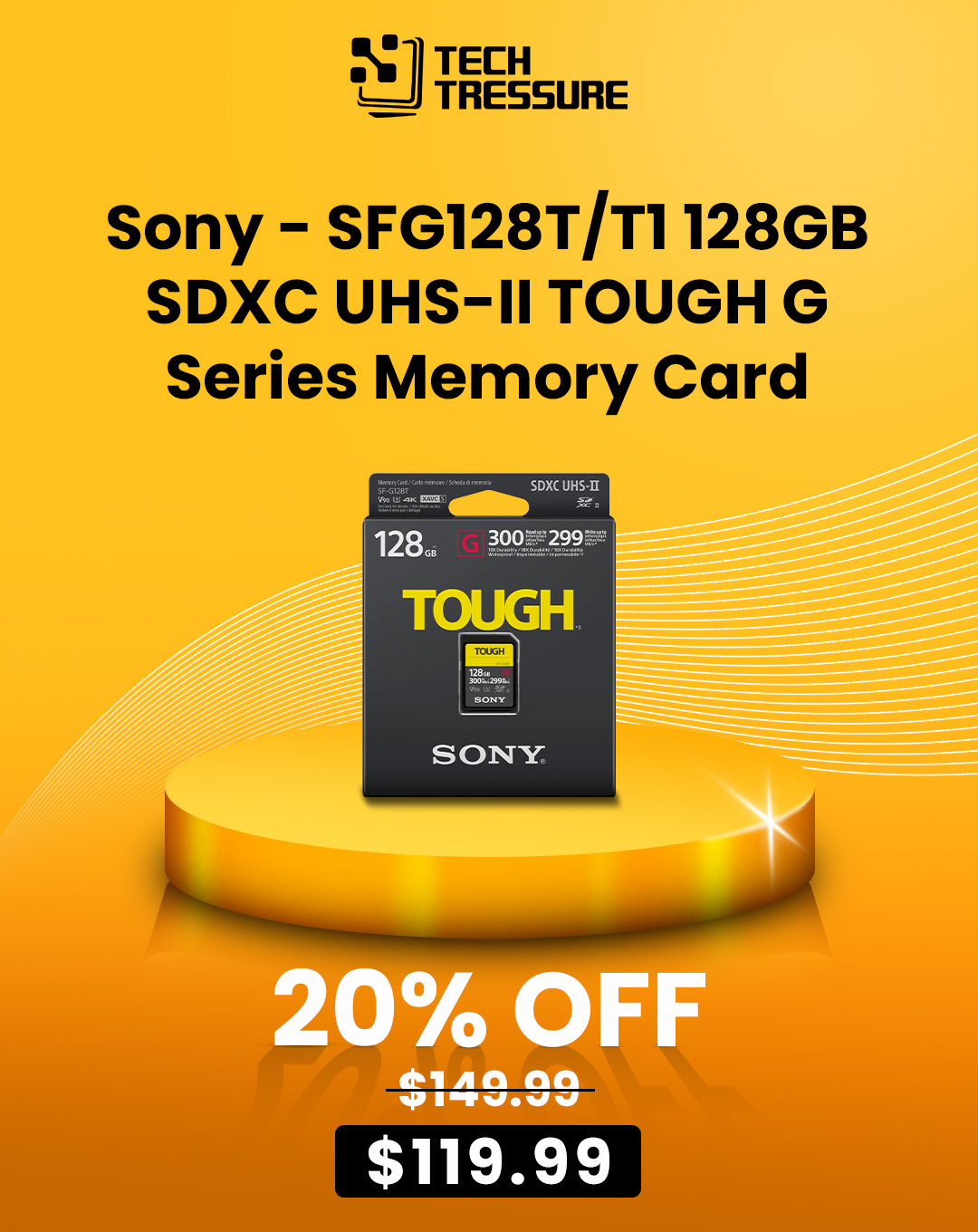 Sony - SFG128T T1 128GB SDXC UHS-II TOUGH G Series Memory Card