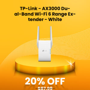 TP-Link - AX3000 Dual-Band Wi-Fi 6 Range Extender - White