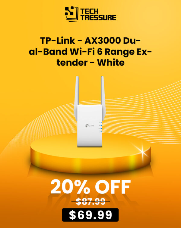 TP-Link - AX3000 Dual-Band Wi-Fi 6 Range Extender - White