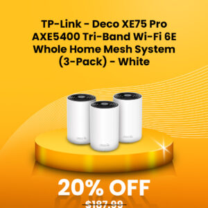TP-Link - Deco XE75 Pro AXE5400 Tri-Band Wi-Fi 6E Whole Home Mesh System (3-Pack) - White